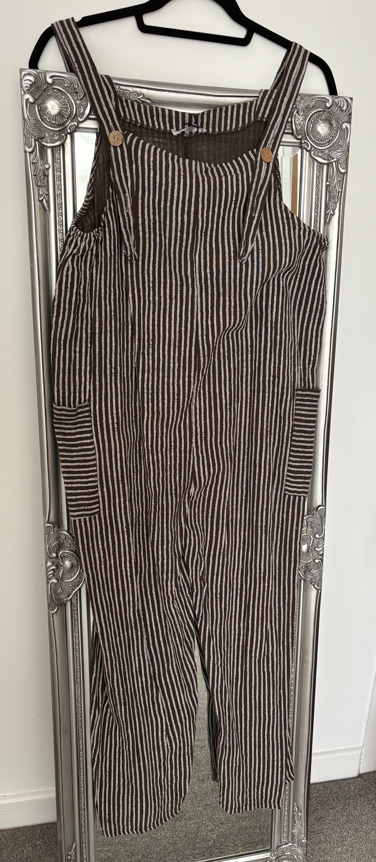 Cotton Stripe Dungarees