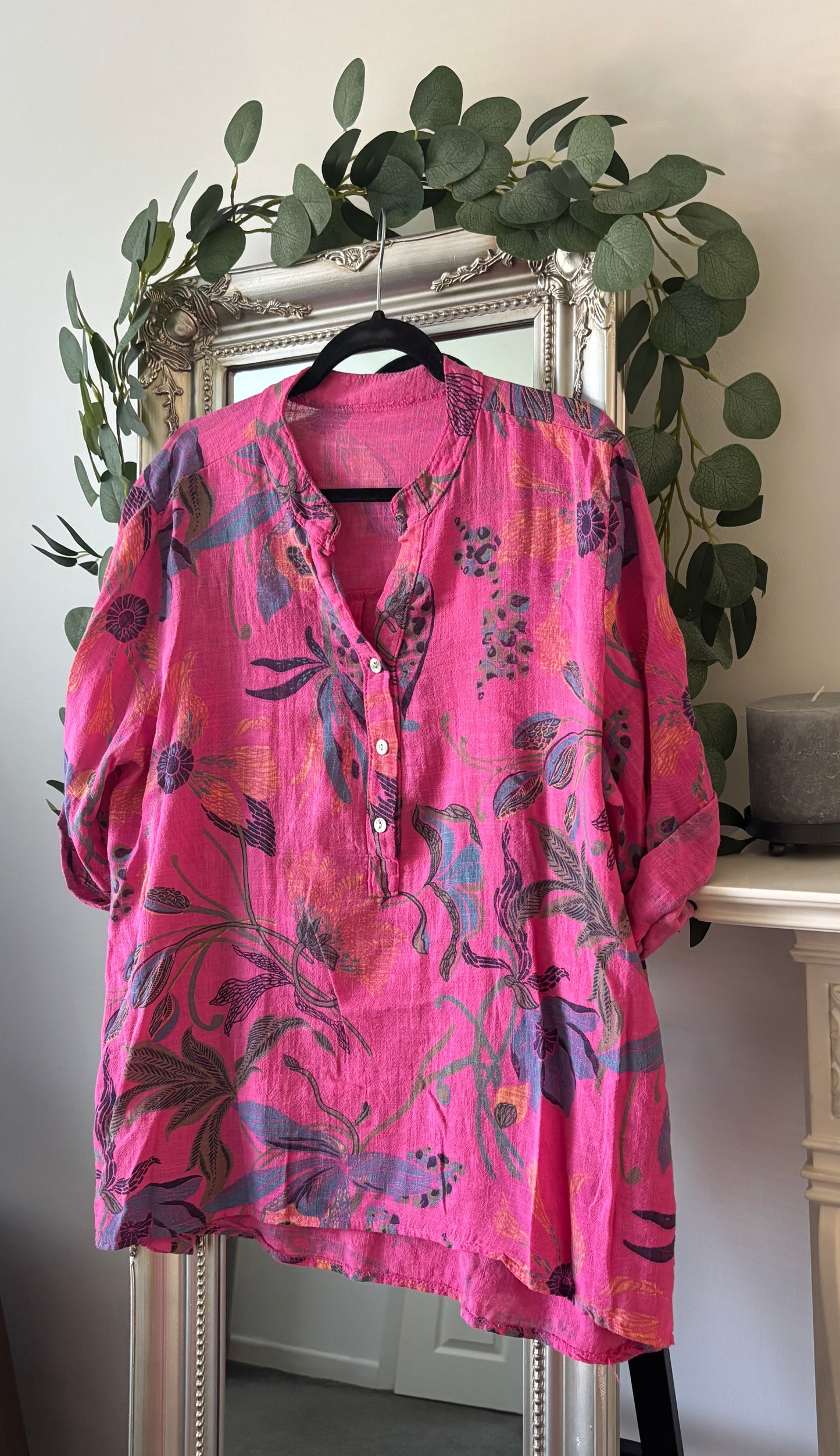 Cotton Orchid Print Shirt