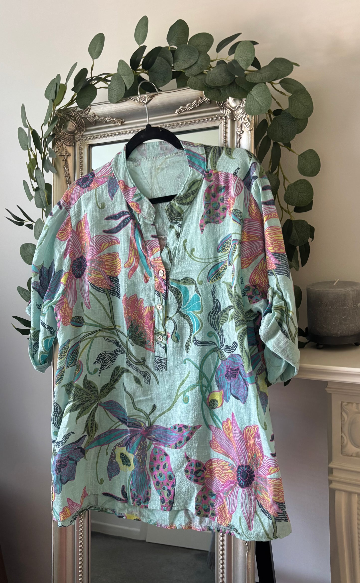 Cotton Orchid Print Shirt