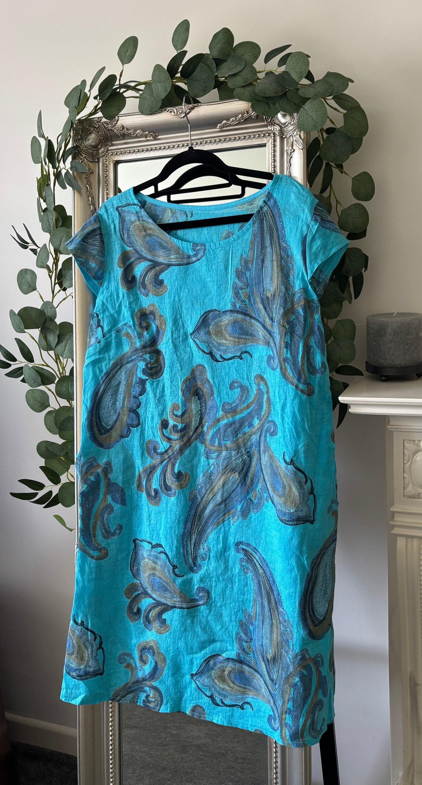 Linen Dress - Paisley Print