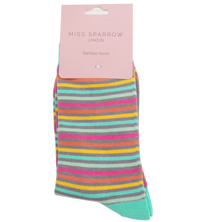 Bamboo Socks for Women - Vibrant Stripe