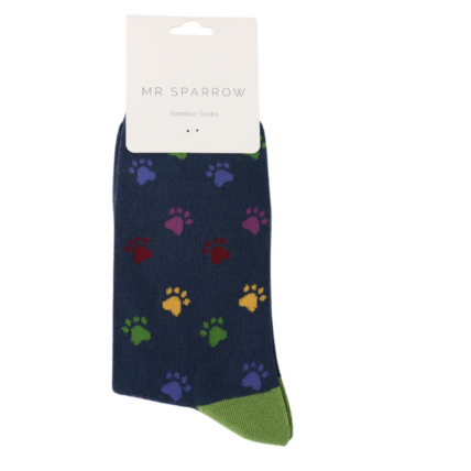 Bamboo Socks For Men - Multi Paw Prints