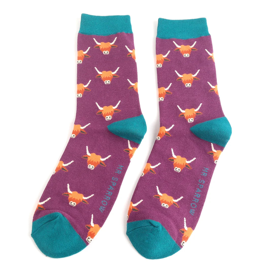 Bamboo Socks For Men - Highland Cows