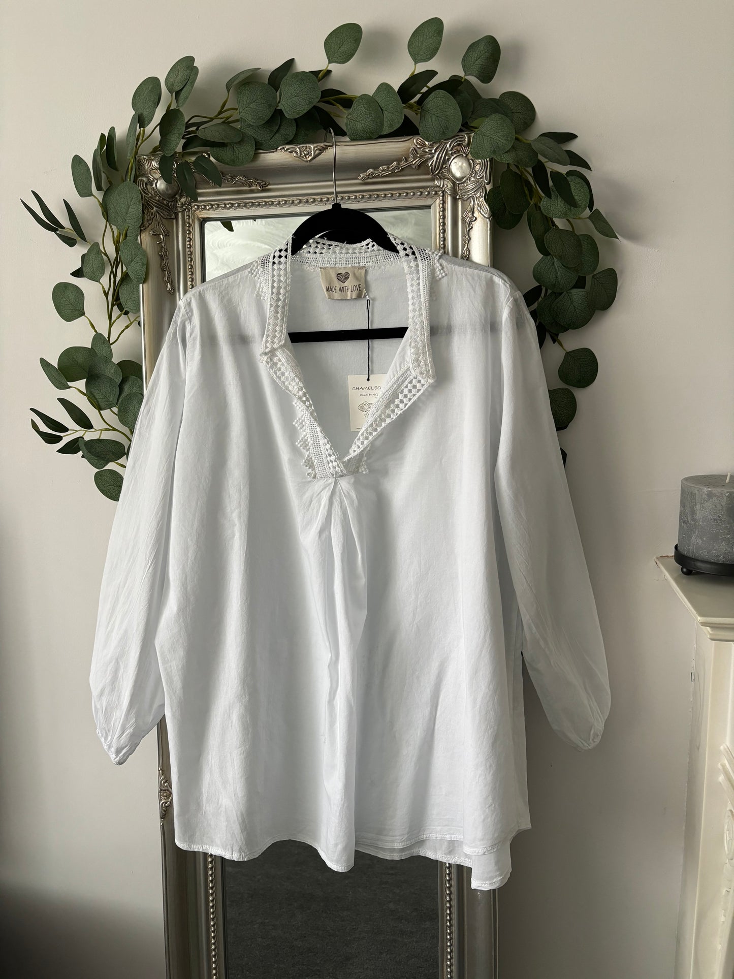 Plain Long Sleeve Cotton Tunic