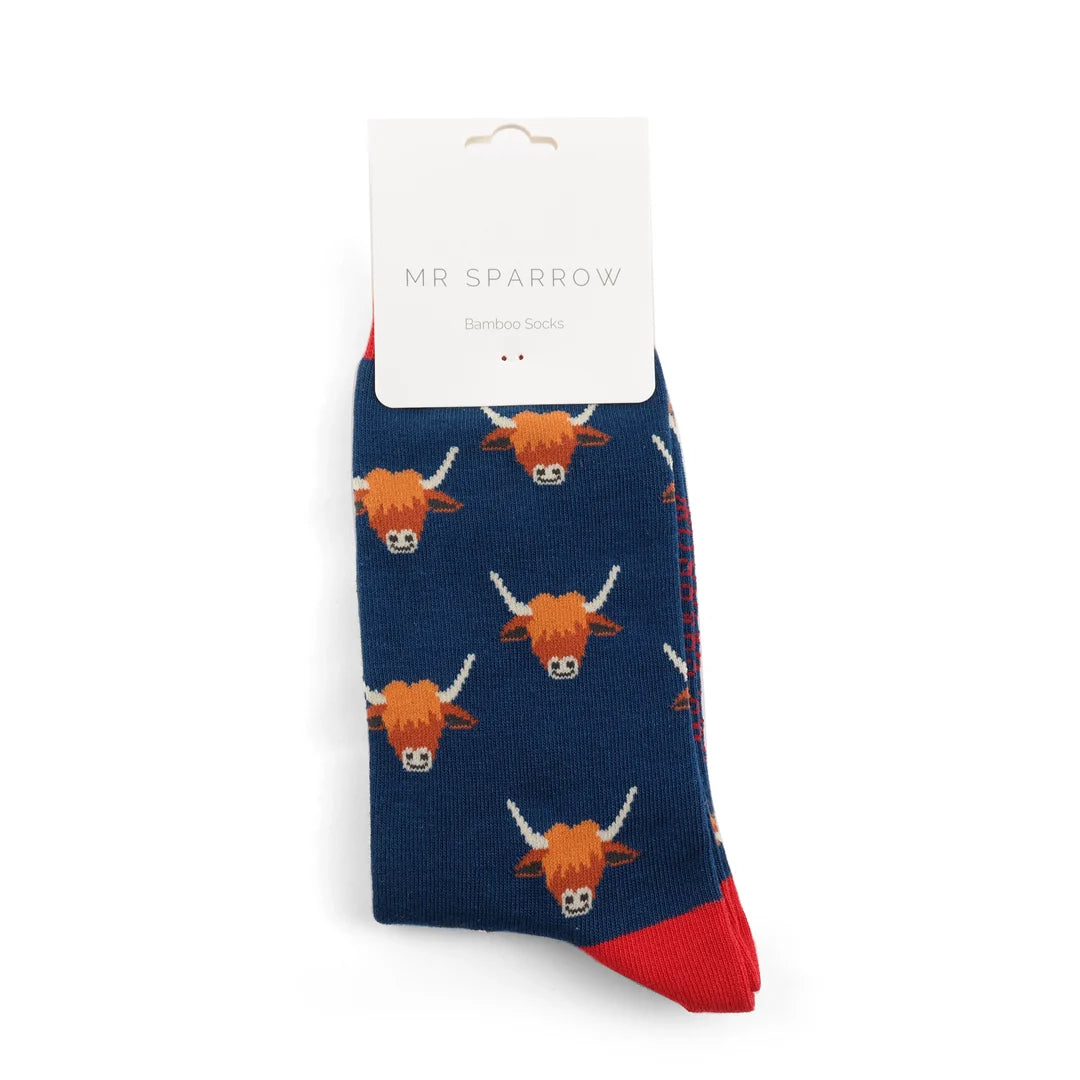 Bamboo Socks For Men - Highland Cows
