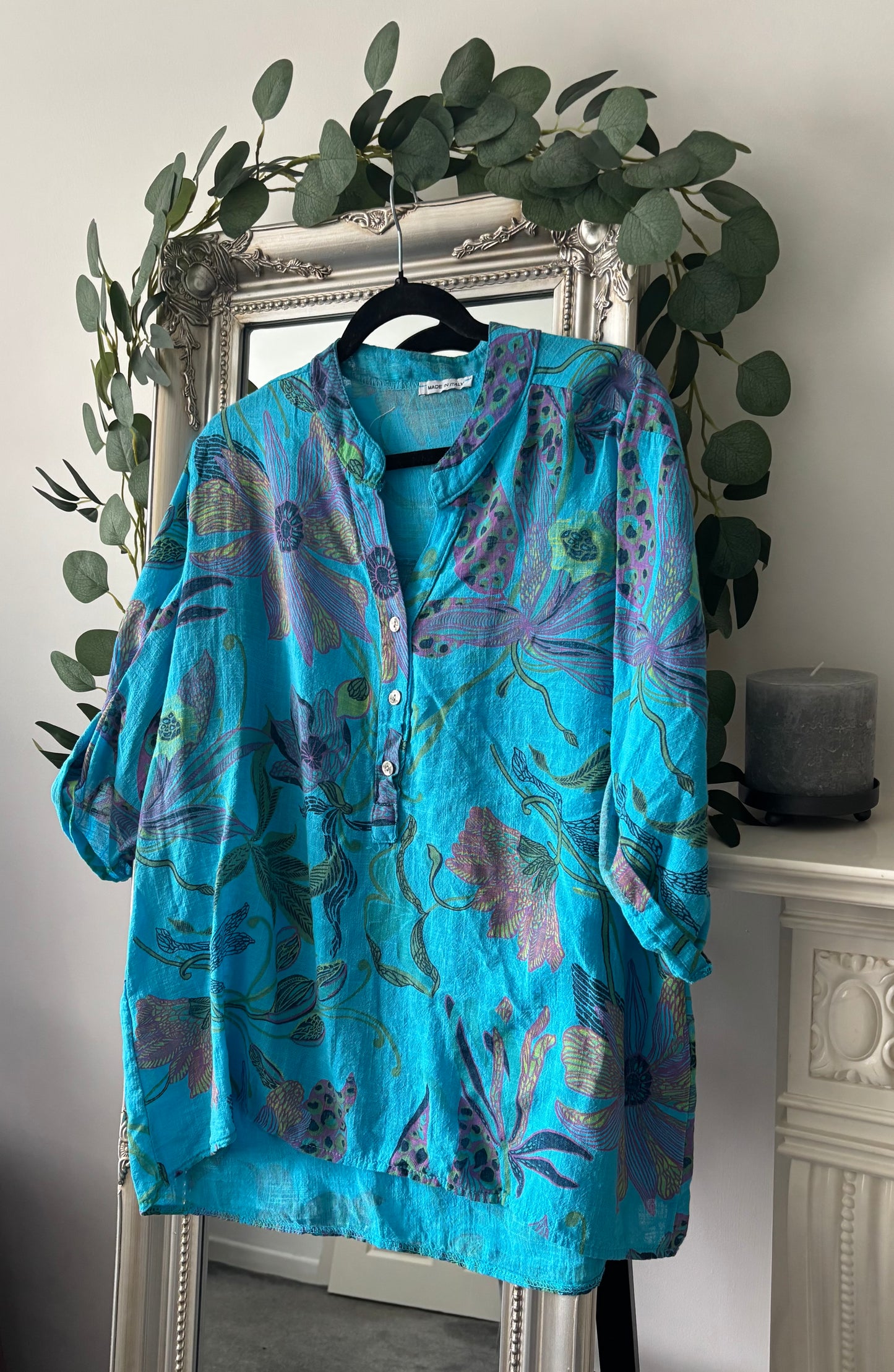Cotton Orchid Print Shirt