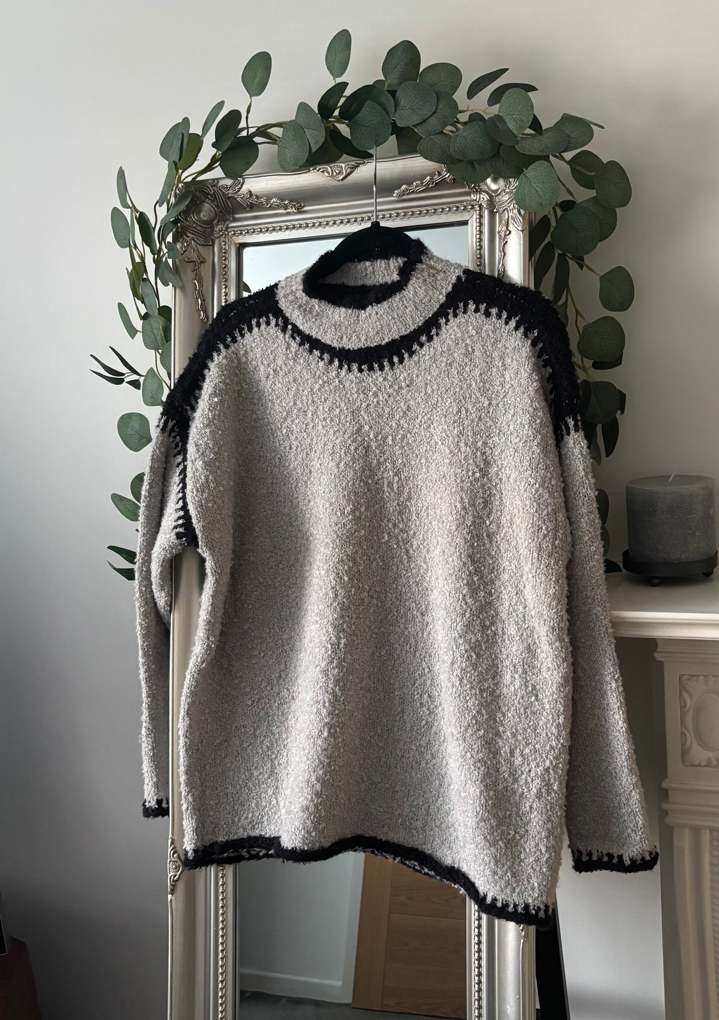 Super Soft Boucle Jumper With Contrast Trim