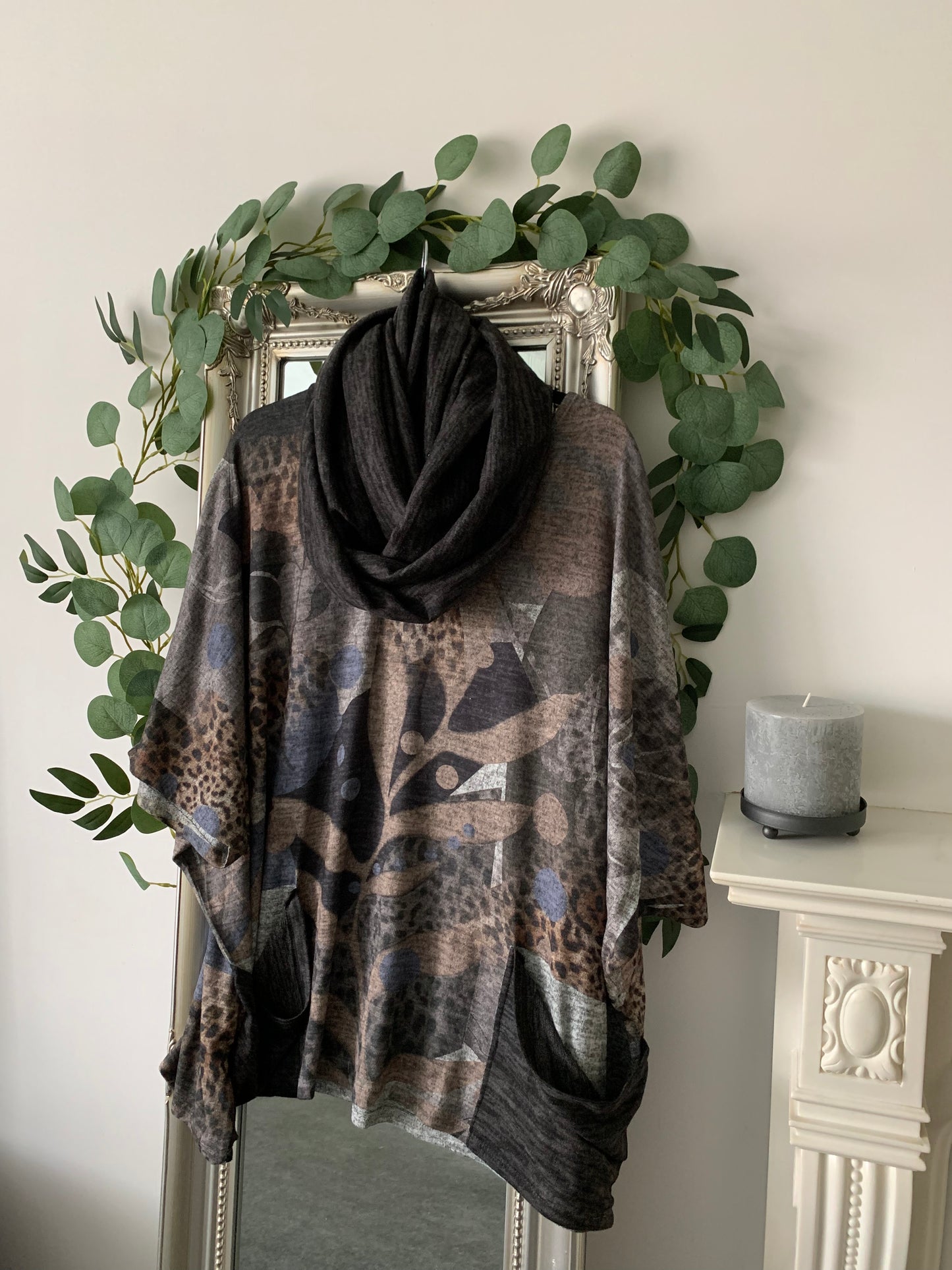 Short Sleeve Jersey Tunic With Separate Cowl