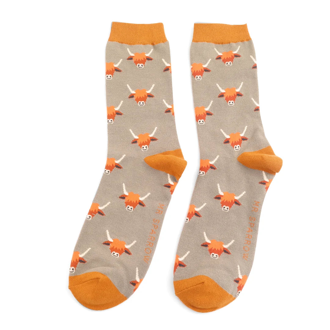 Bamboo Socks For Men - Highland Cows