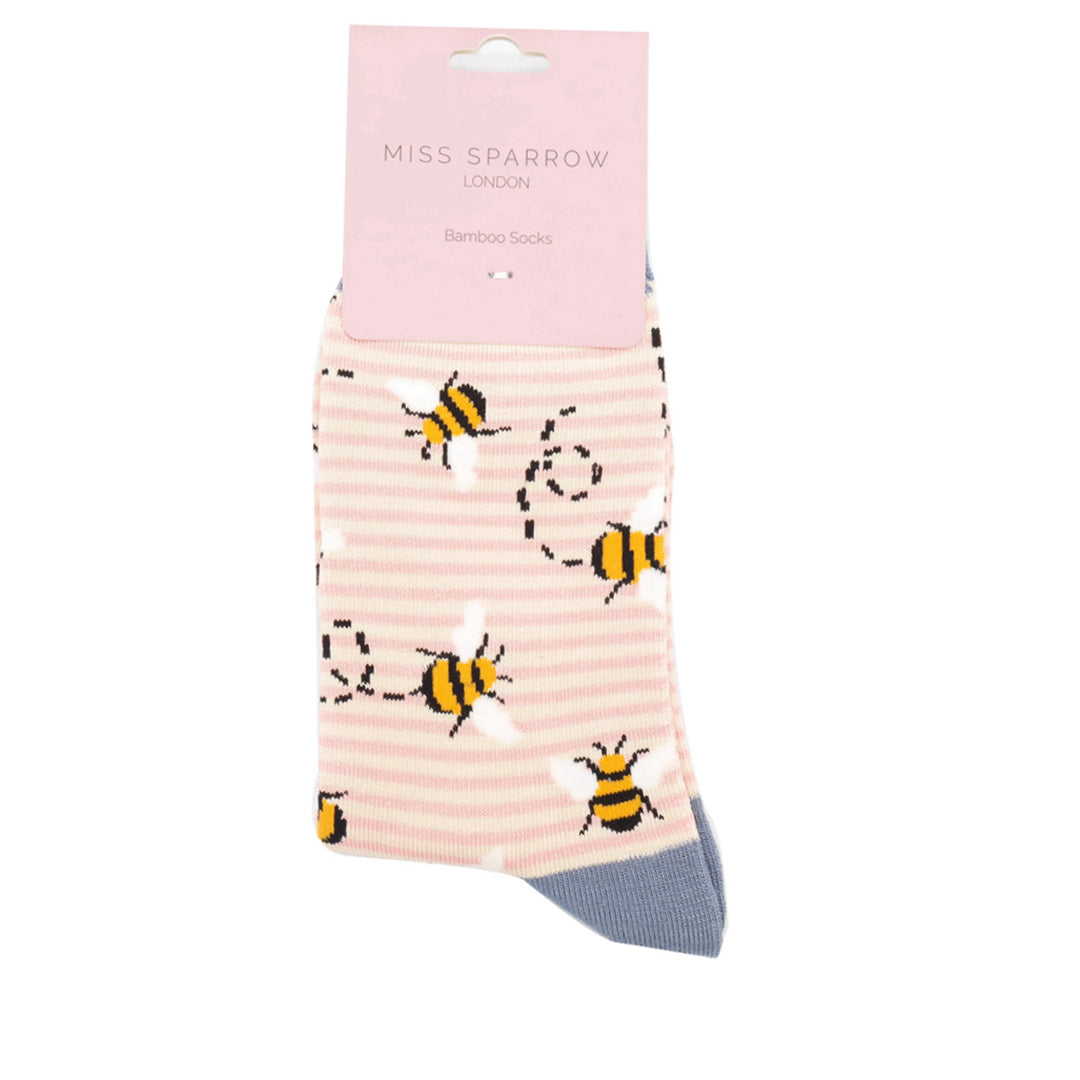 Bamboo Socks For Women - Bees & Stripes