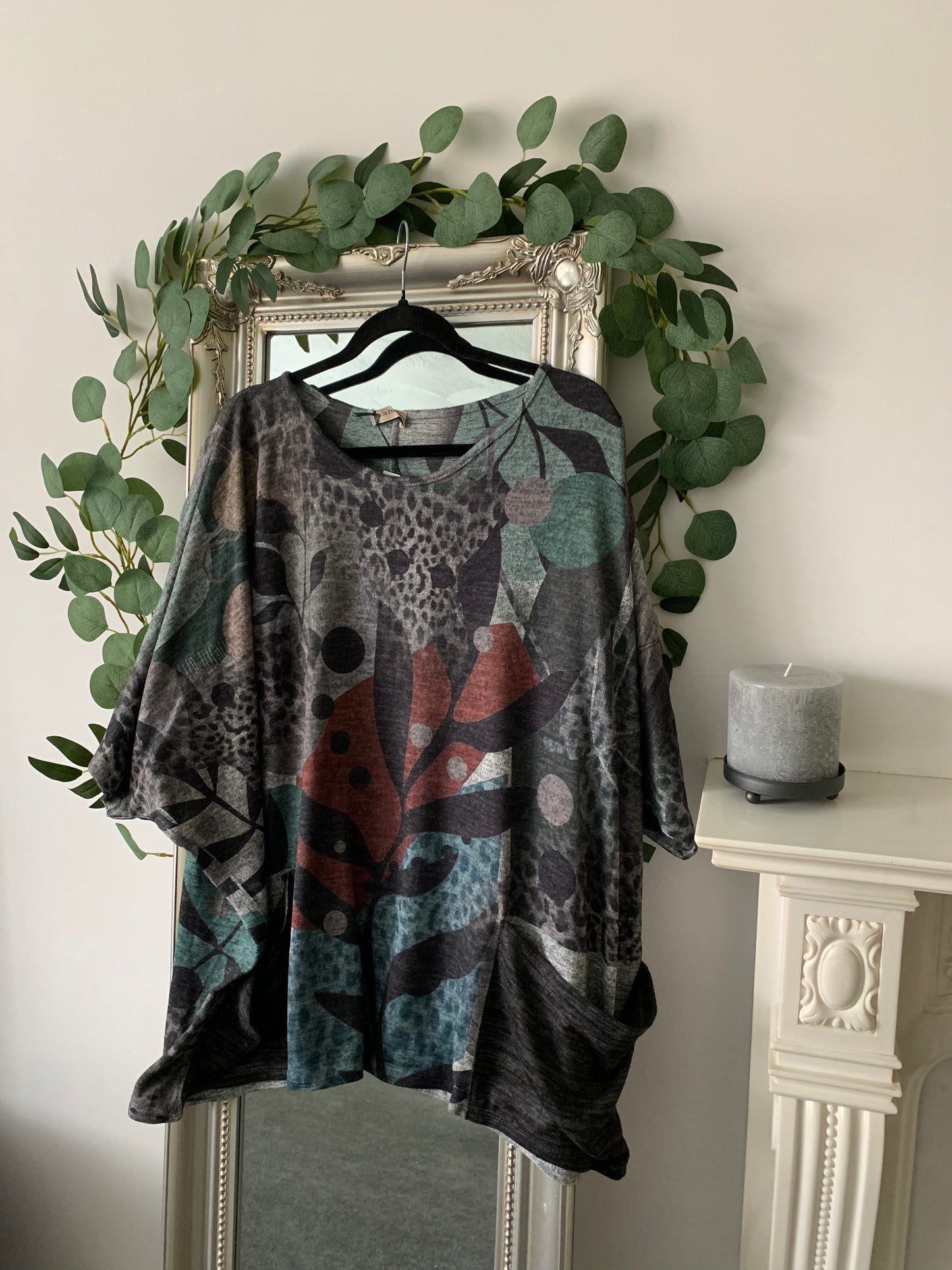 Short Sleeve Jersey Tunic With Separate Cowl