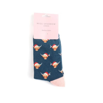 Christmas Bamboo Socks For Women - Christmas Highland Cows