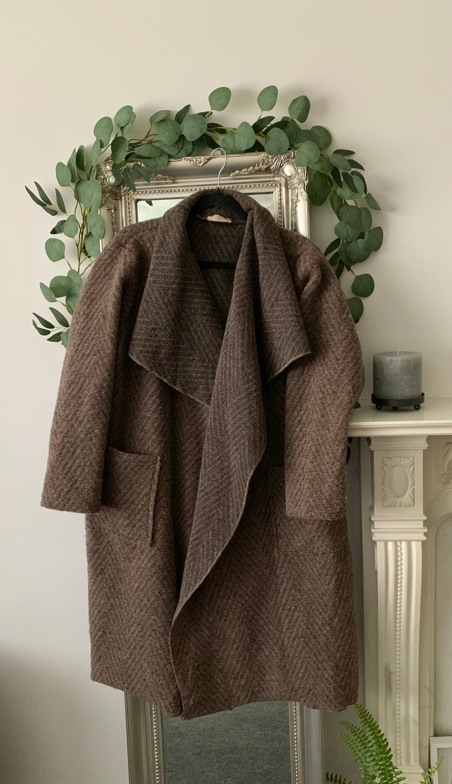 Wool Mix Edge to Edge Coat