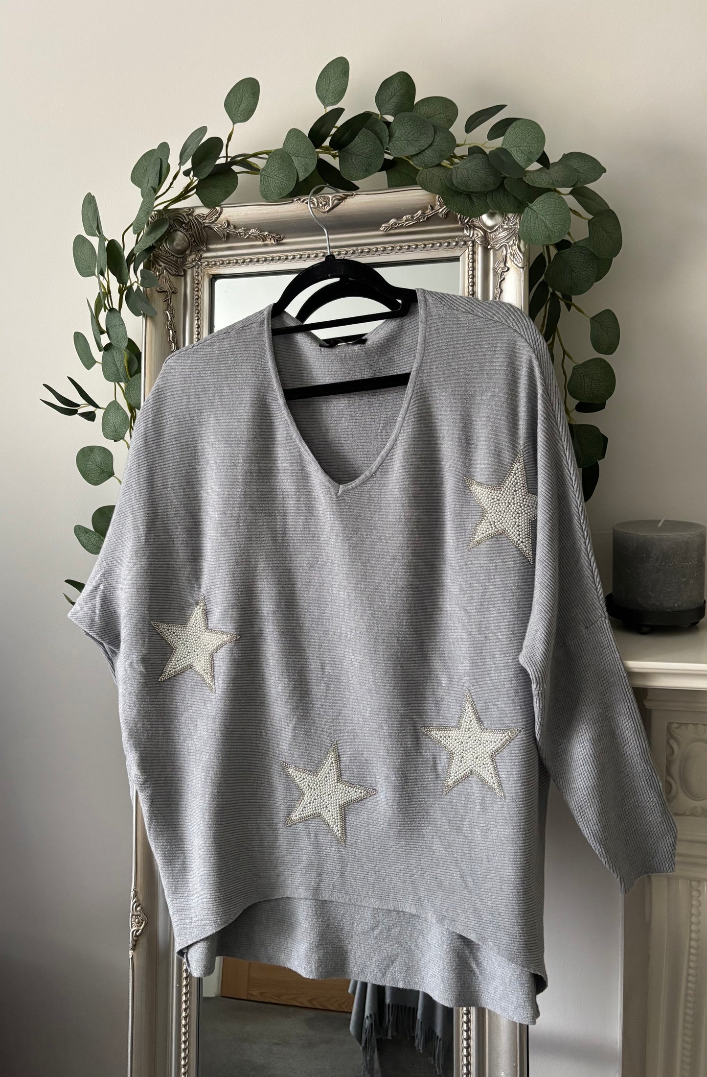 Bat Wing Star V Neck Jumper