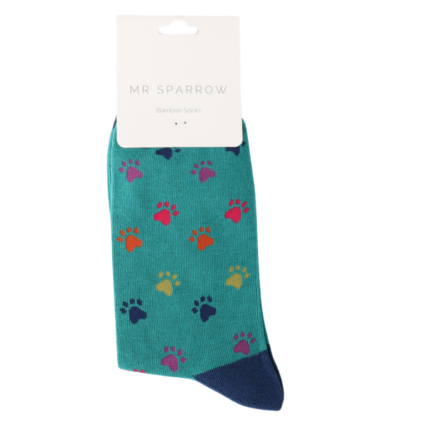 Bamboo Socks For Men - Multi Paw Prints