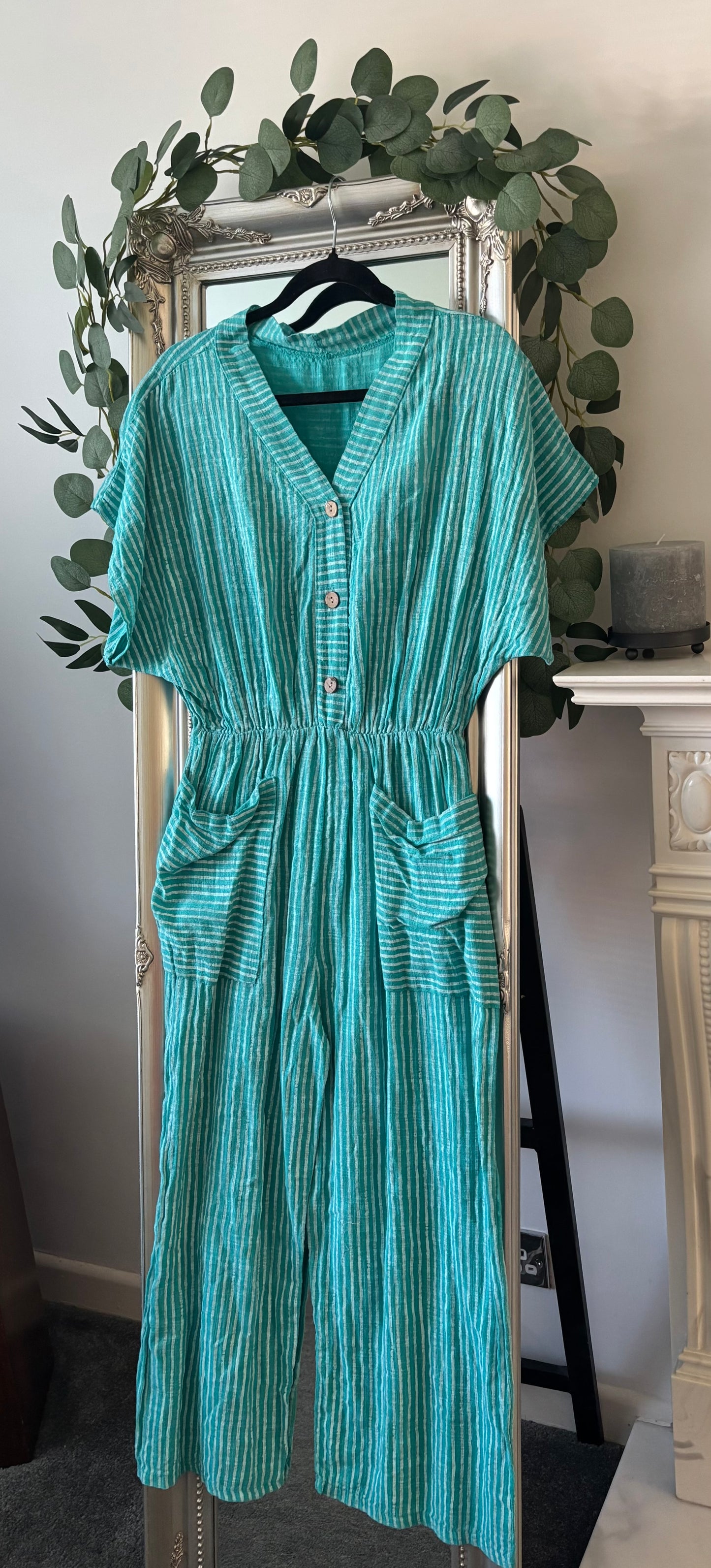 Cotton Stripe Jumpsuit