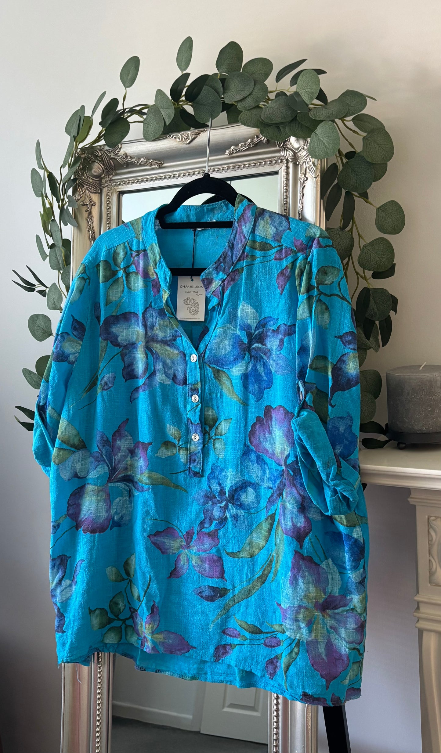 Cotton Magnolia Print Shirt