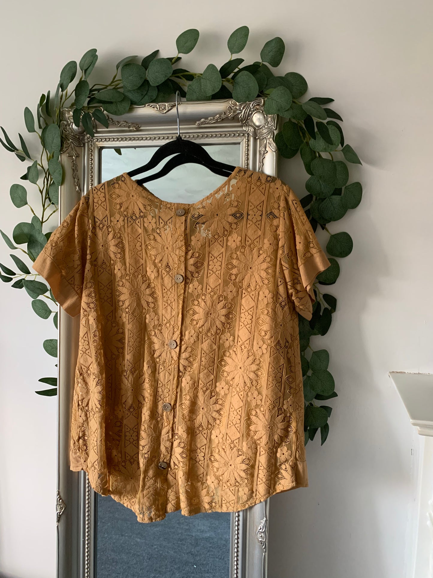 Lace Button Back Top