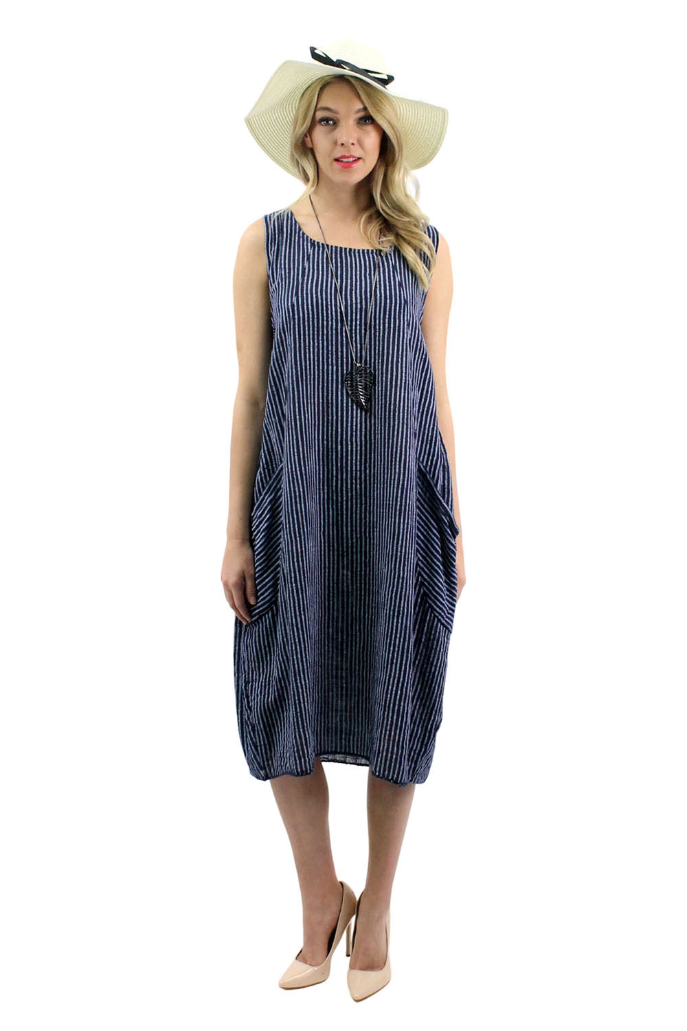 Sleeveless Cotton Striped Tunic/Dress