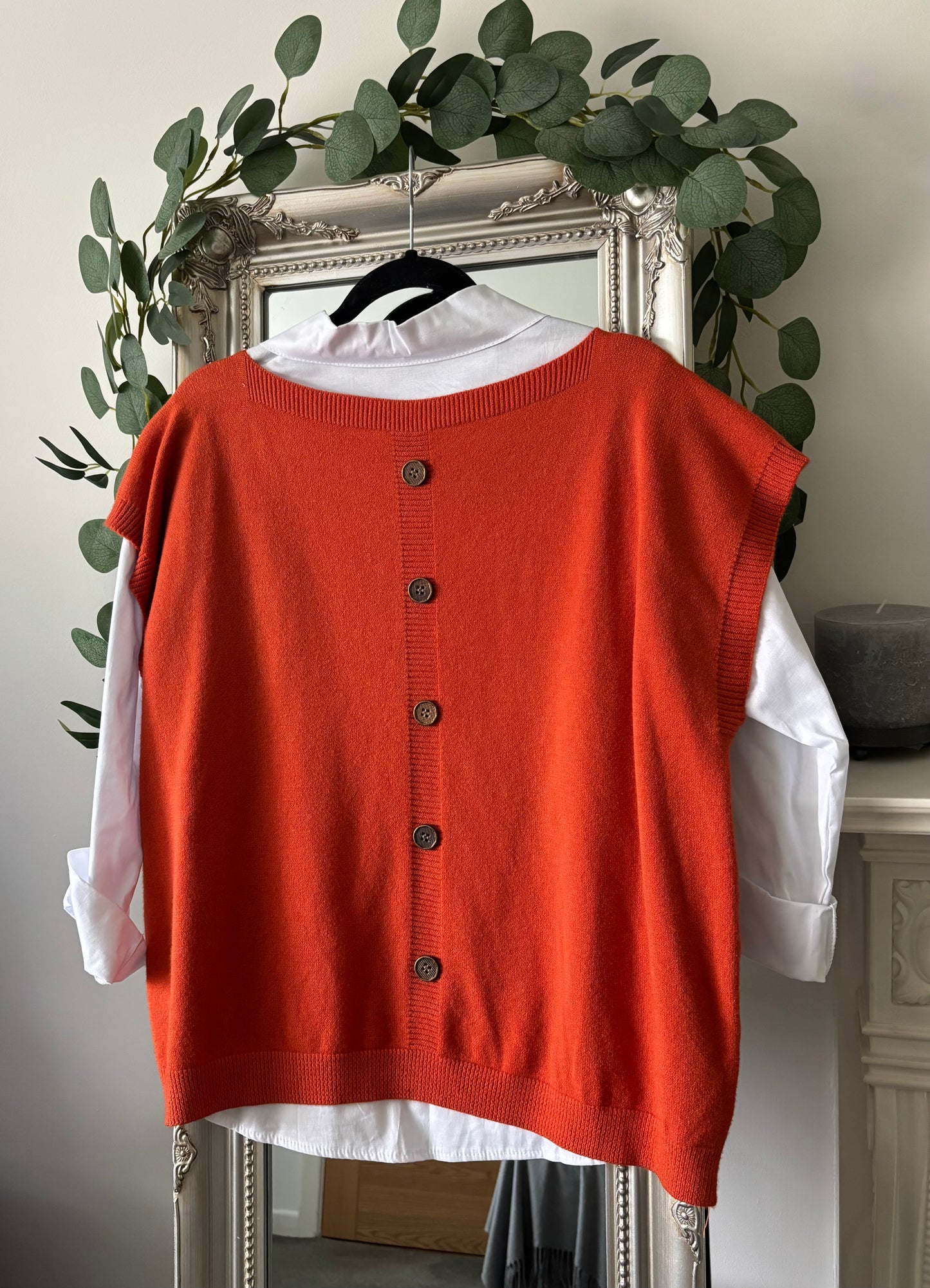 White Shirt and Knit Over Top 2 Piece
