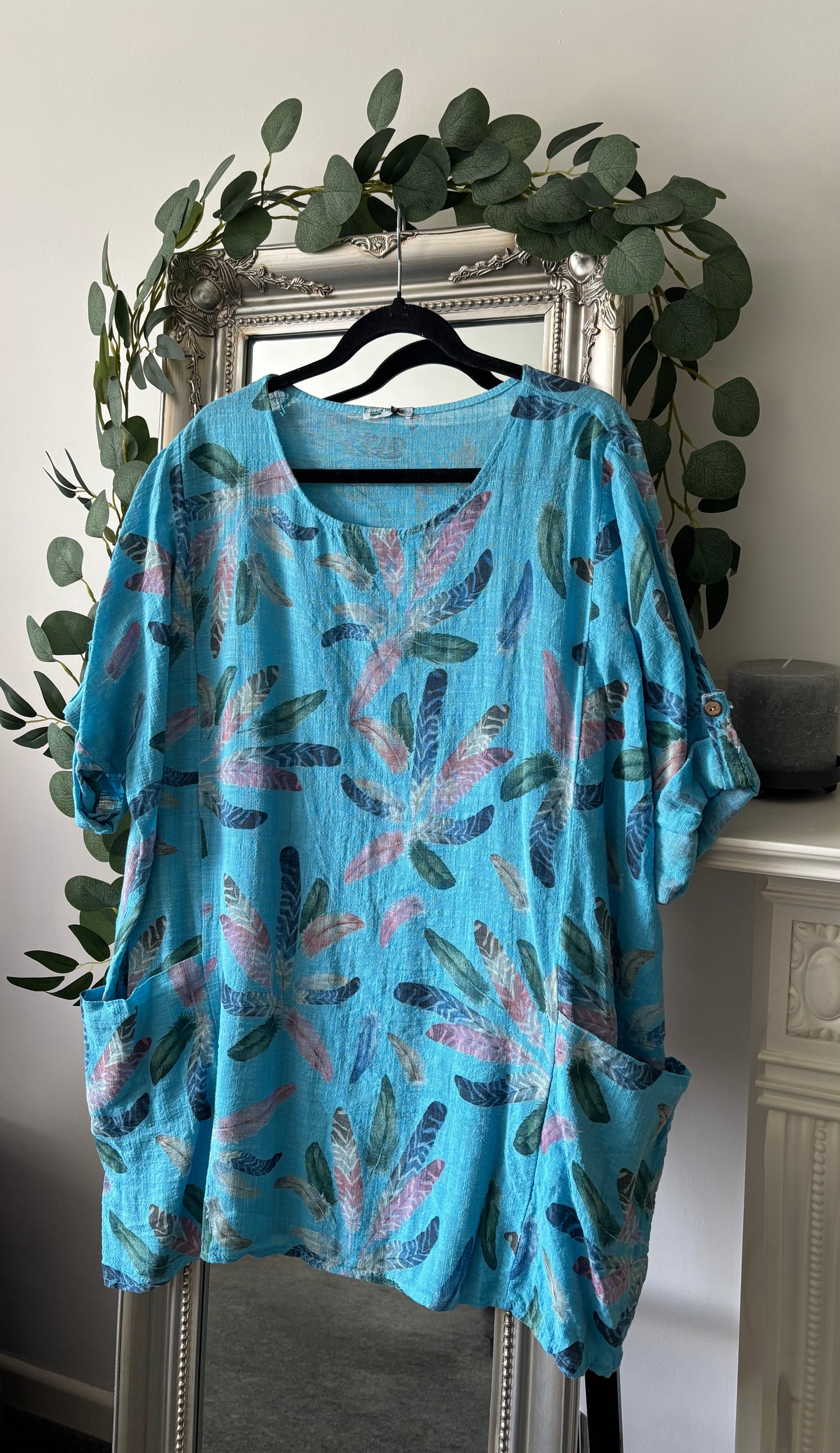 Cotton Feather Print Tunic