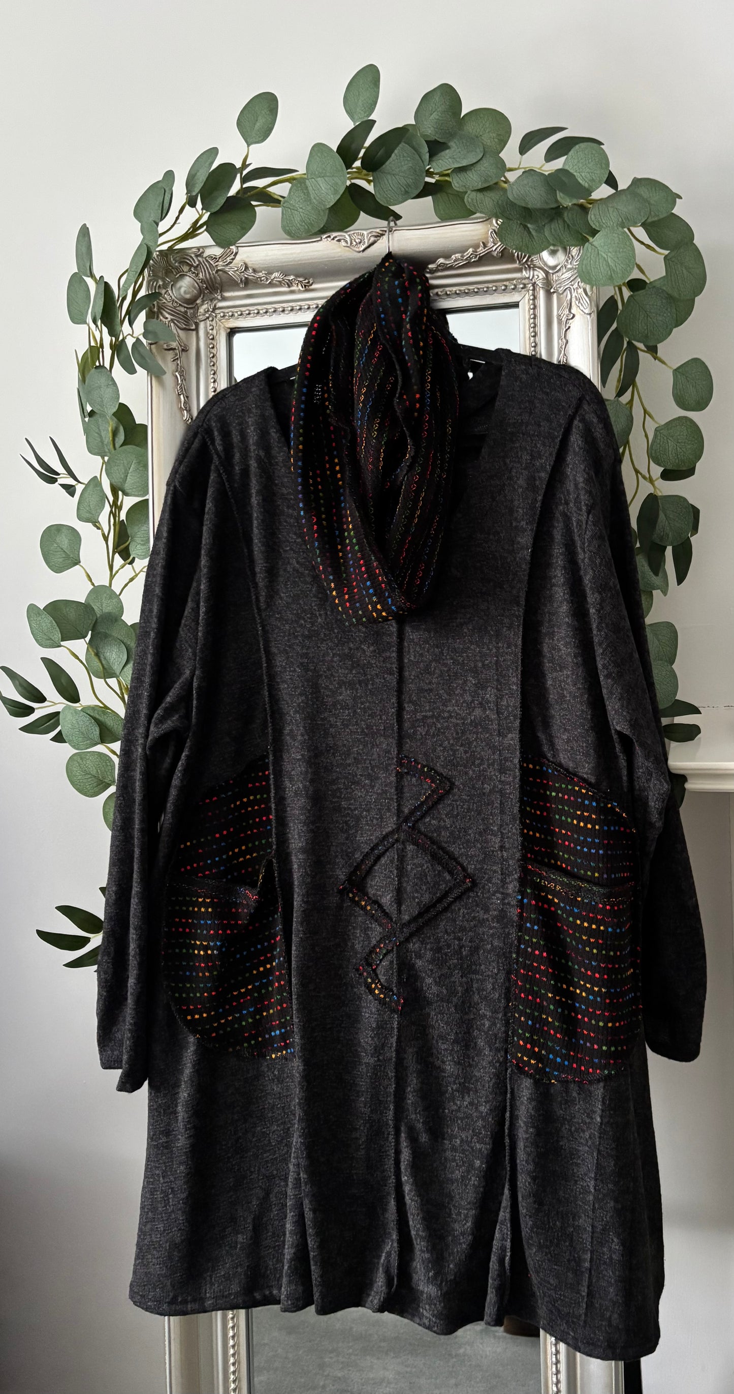 Plain Marl Tunic With Zig Zag Applique