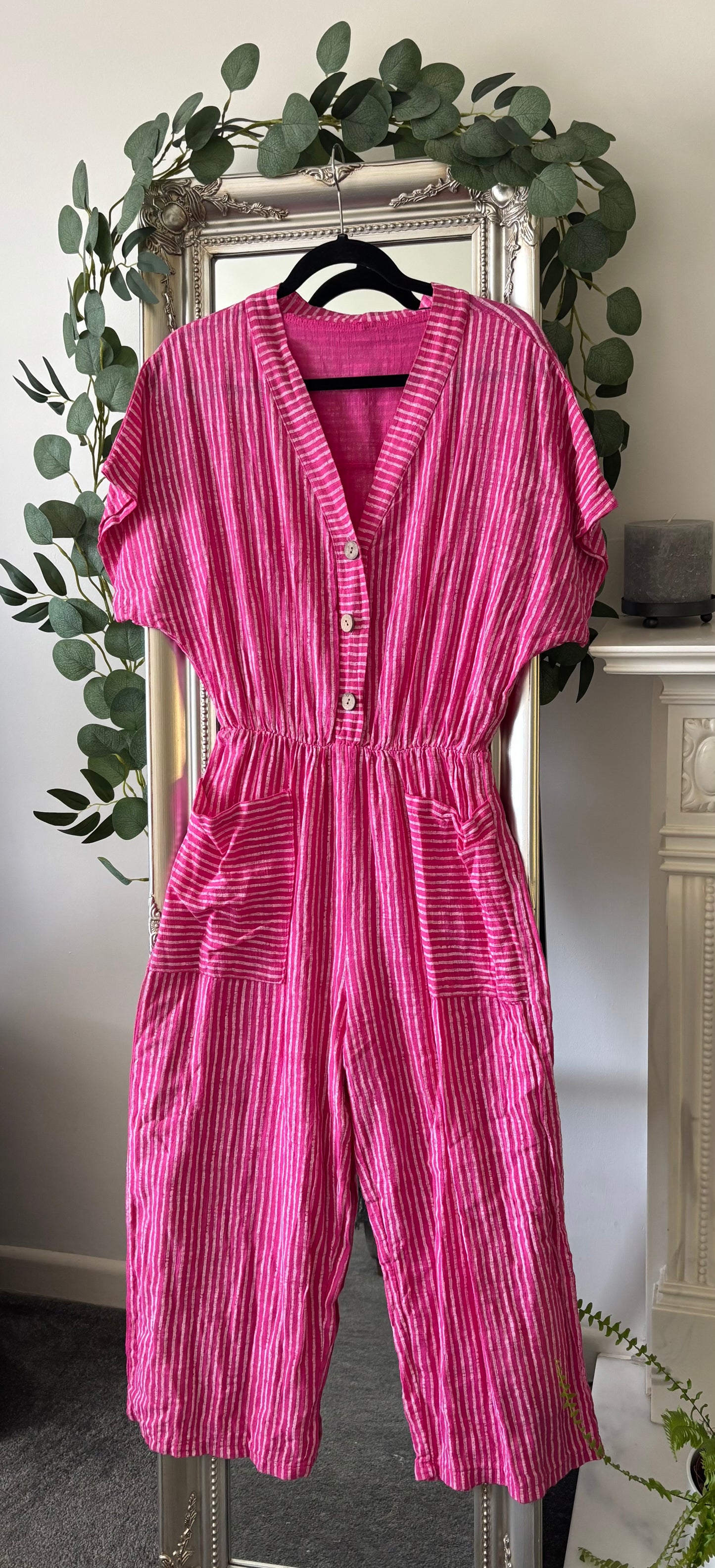 Cotton Stripe Jumpsuit