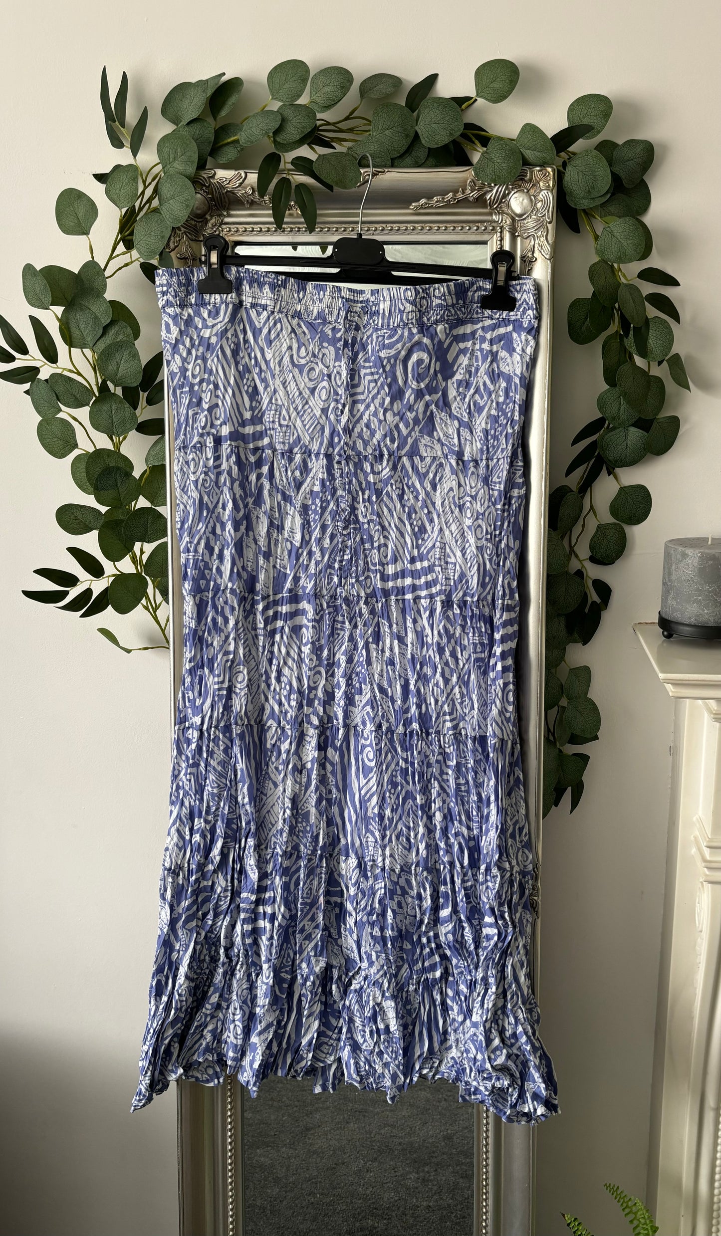 Cotton Print Skirt Cornflower