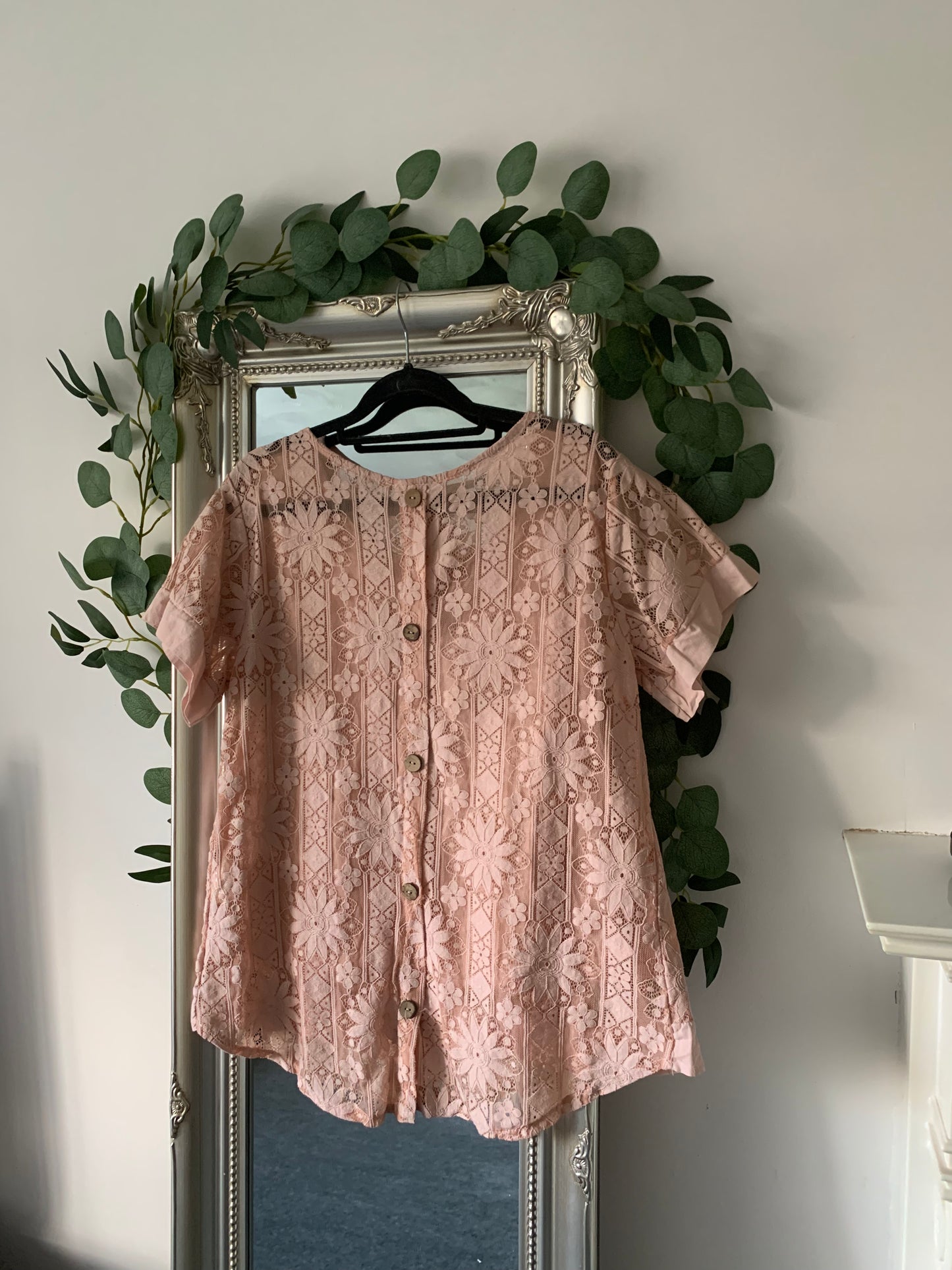 Lace Button Back Top