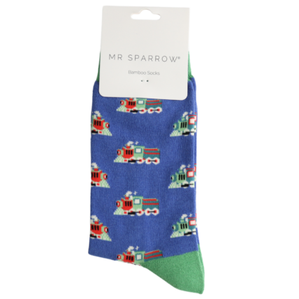 Bamboo Socks For Men - Trains