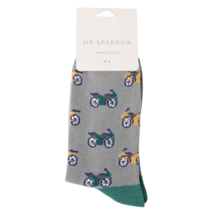 Bamboo Socks For Men - Motorbikes