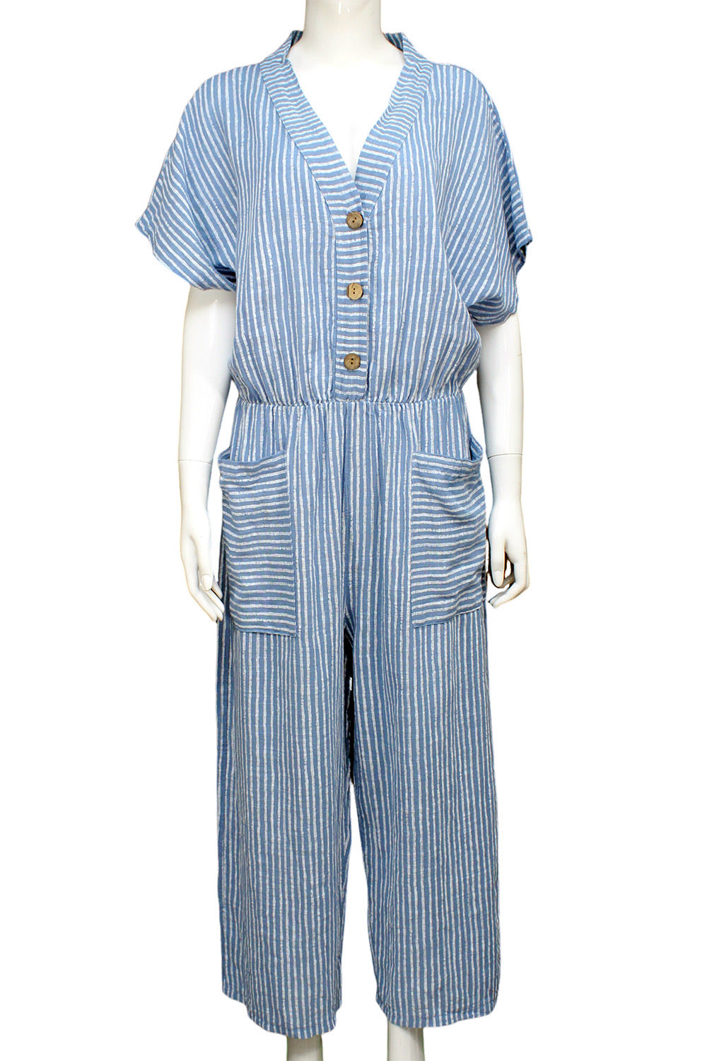 Cotton Stripe Jumpsuit