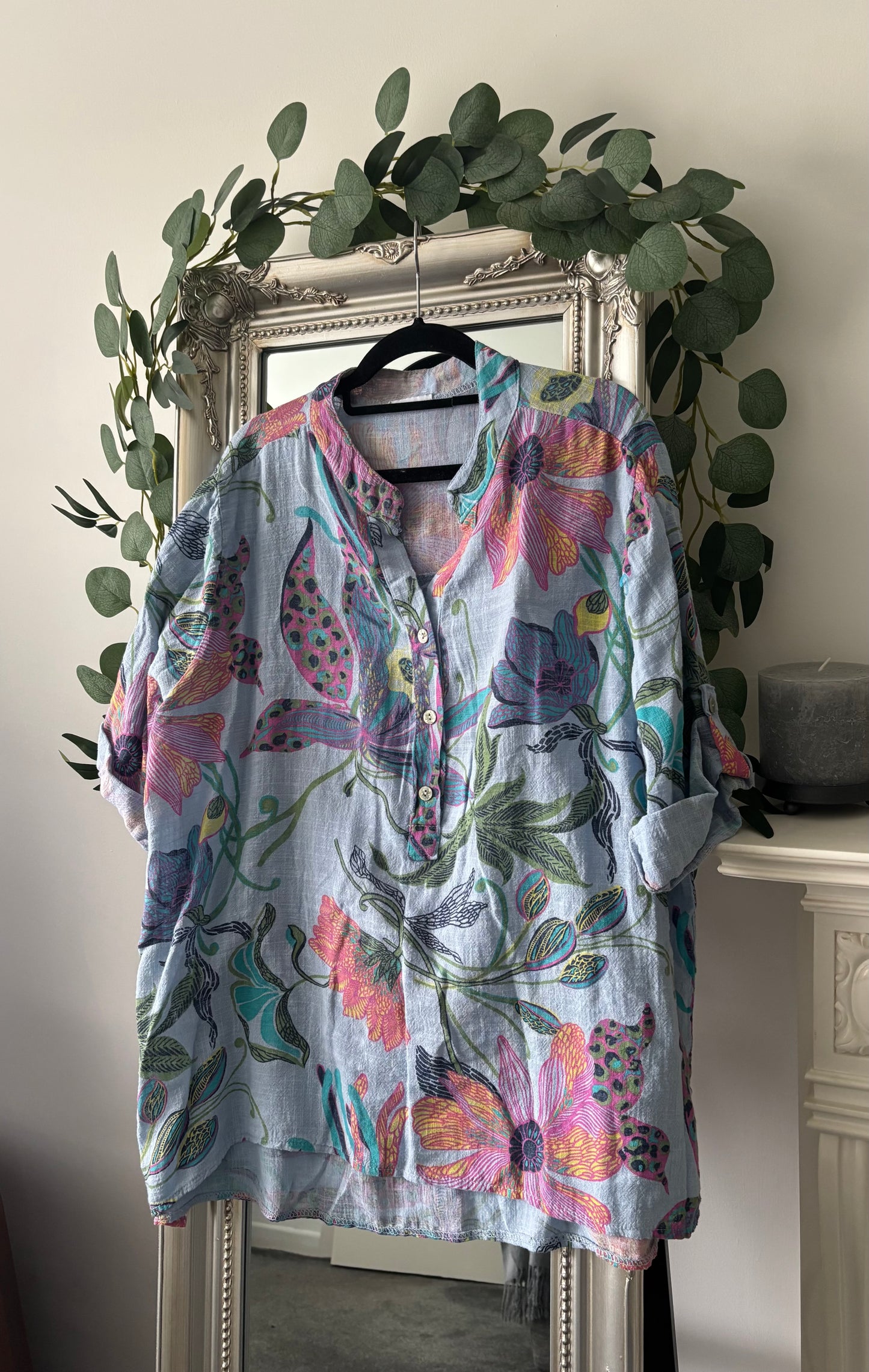 Cotton Orchid Print Shirt