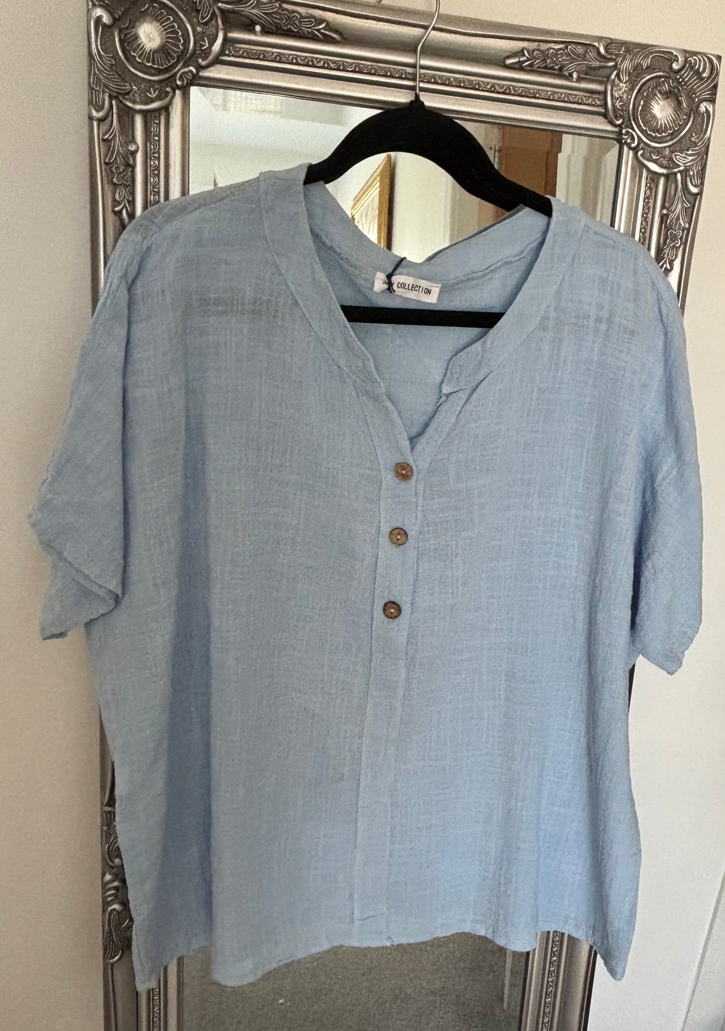 Plain Cotton Short Sleeve Shirt