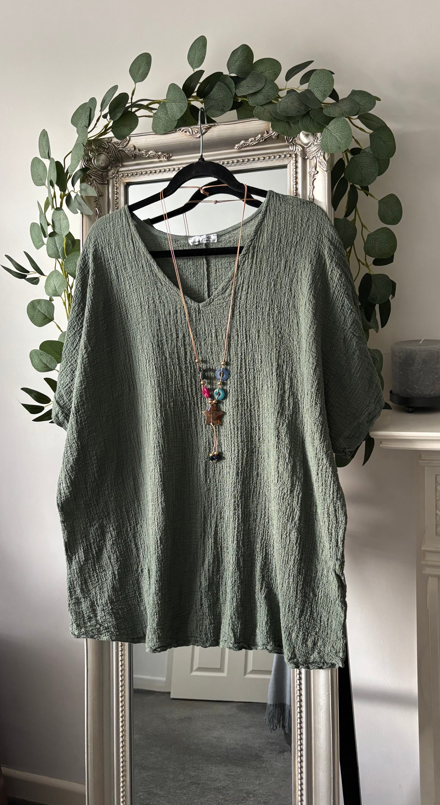 Plain Crinkle Cotton Tunic