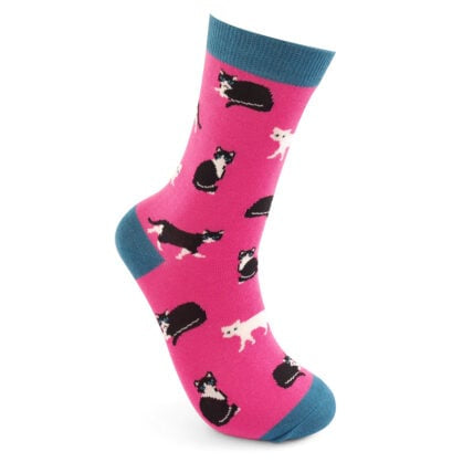 Bamboo Socks For Women - Black & White Cats