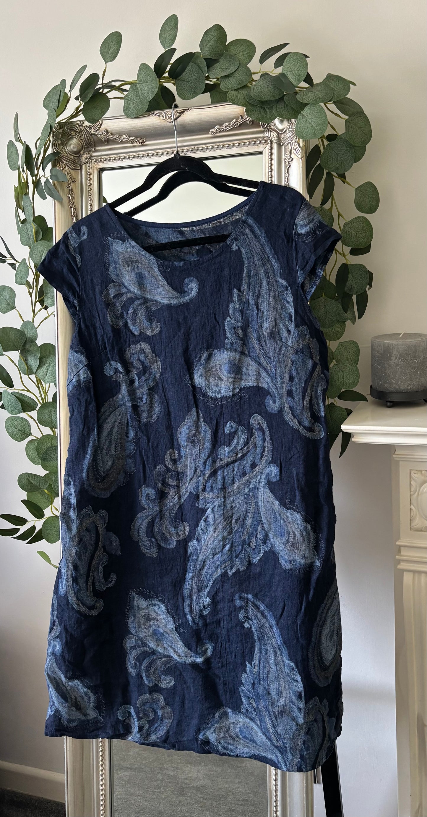 Linen Dress - Paisley Print