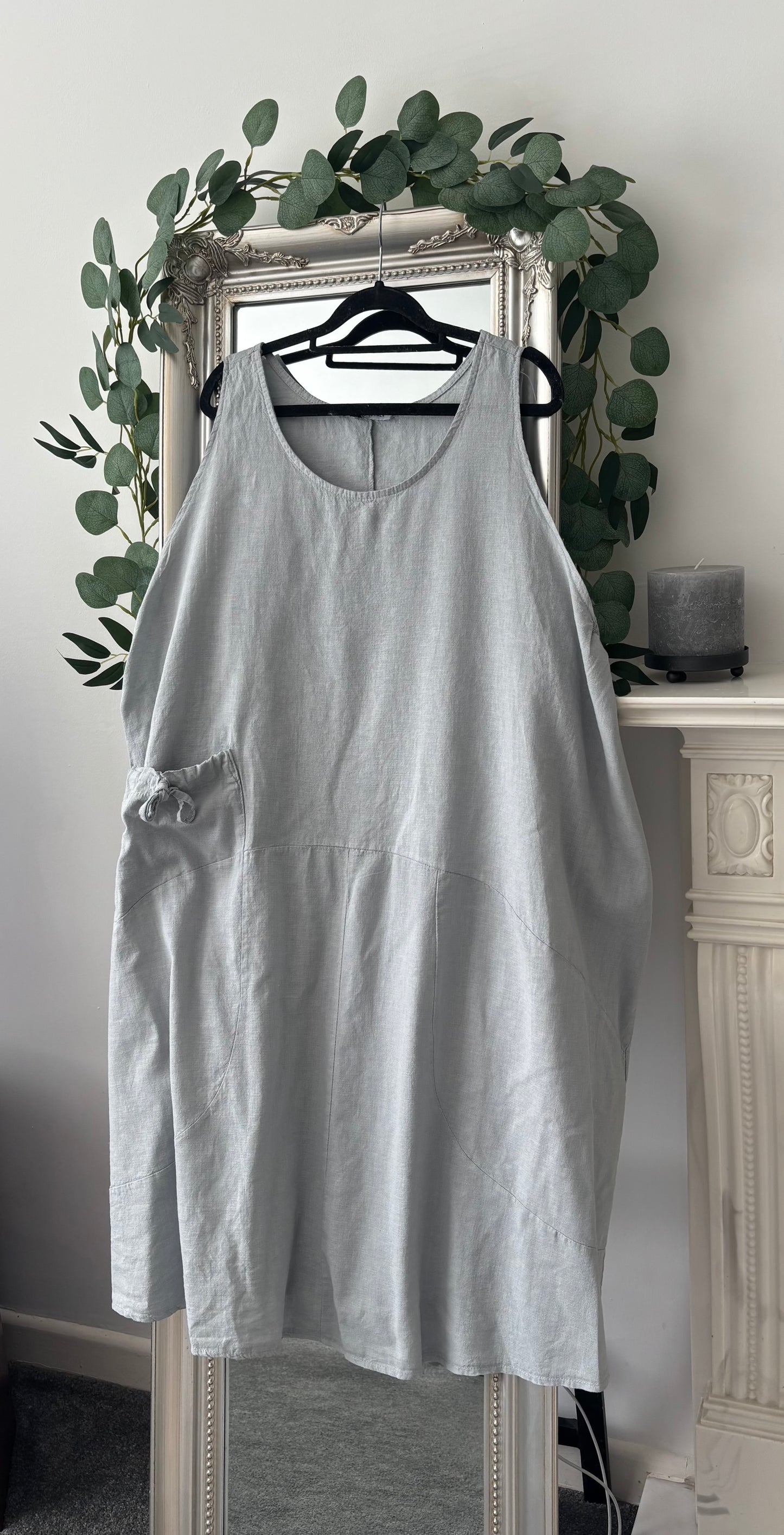 Plus Size Sleeveless Plain Linen/Cotton Dress