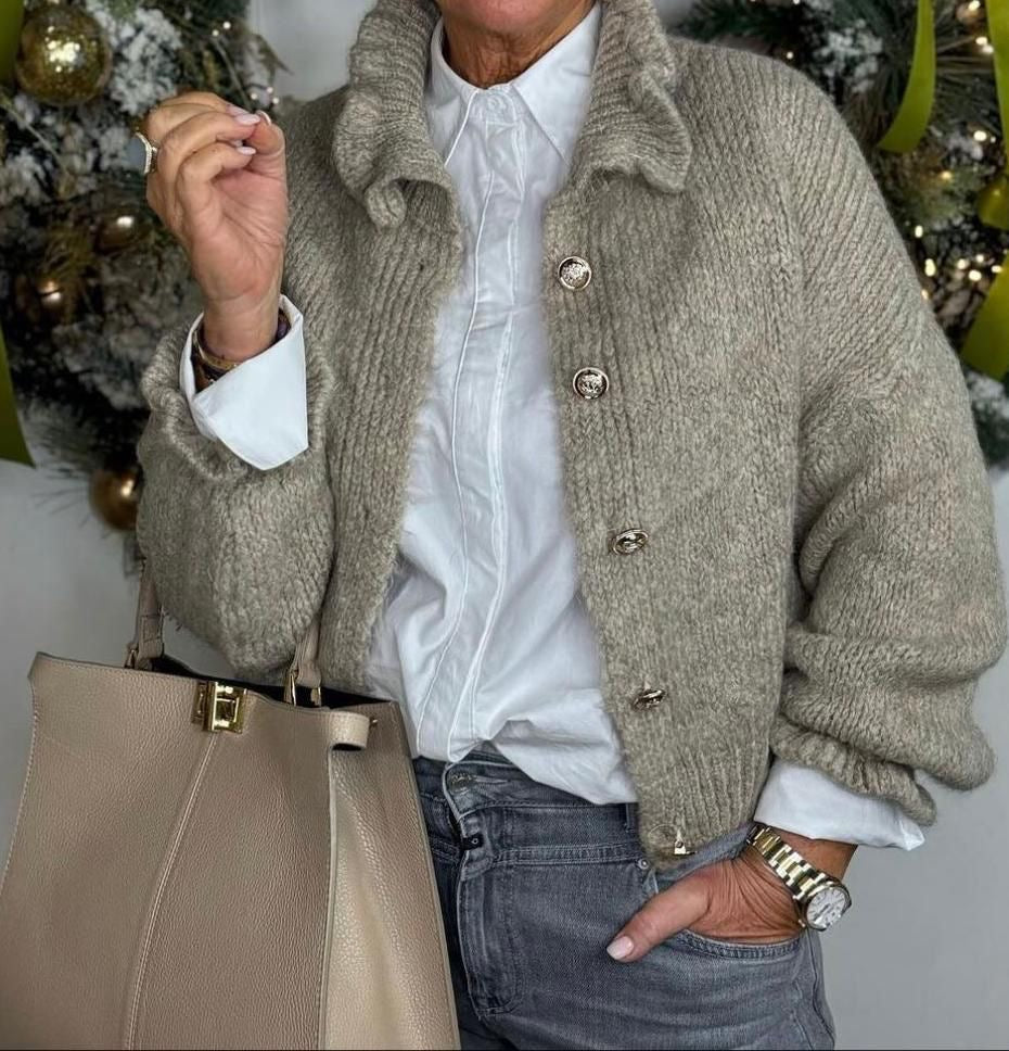 Fluffy Cardi With Frill Detail