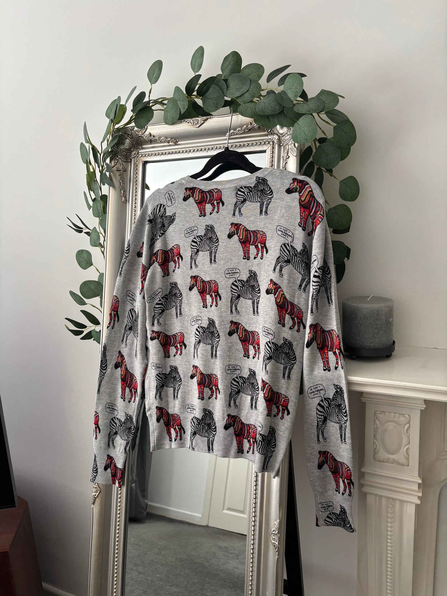 Short Cotton Rich Zebra Cardigan