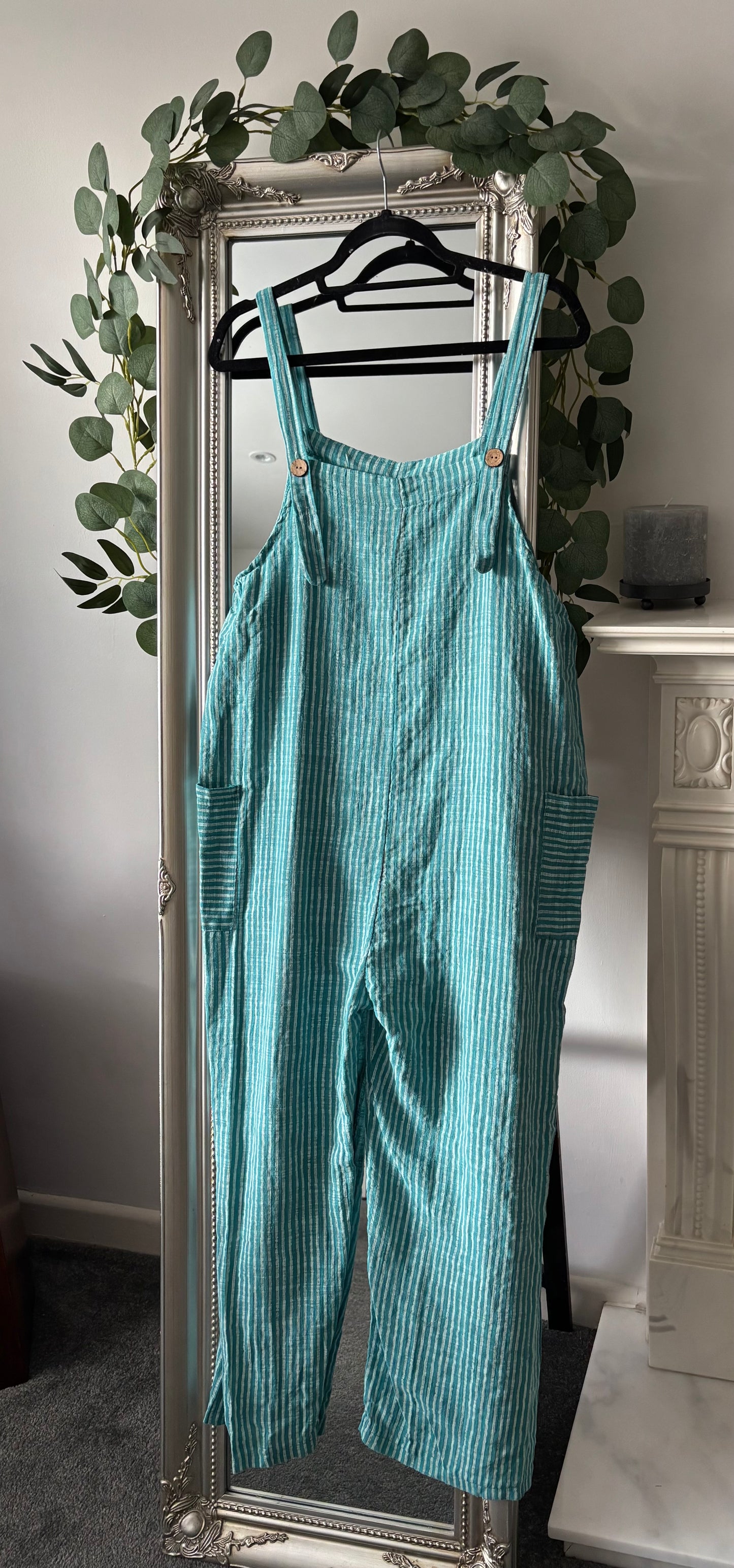Cotton Stripe Dungarees