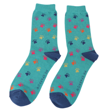 Bamboo Socks For Men - Multi Paw Prints