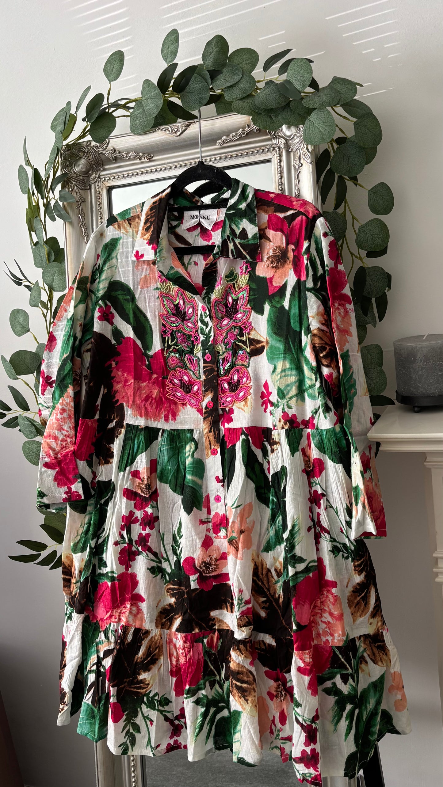 Cotton Boho Beaded Tunic/Dress
