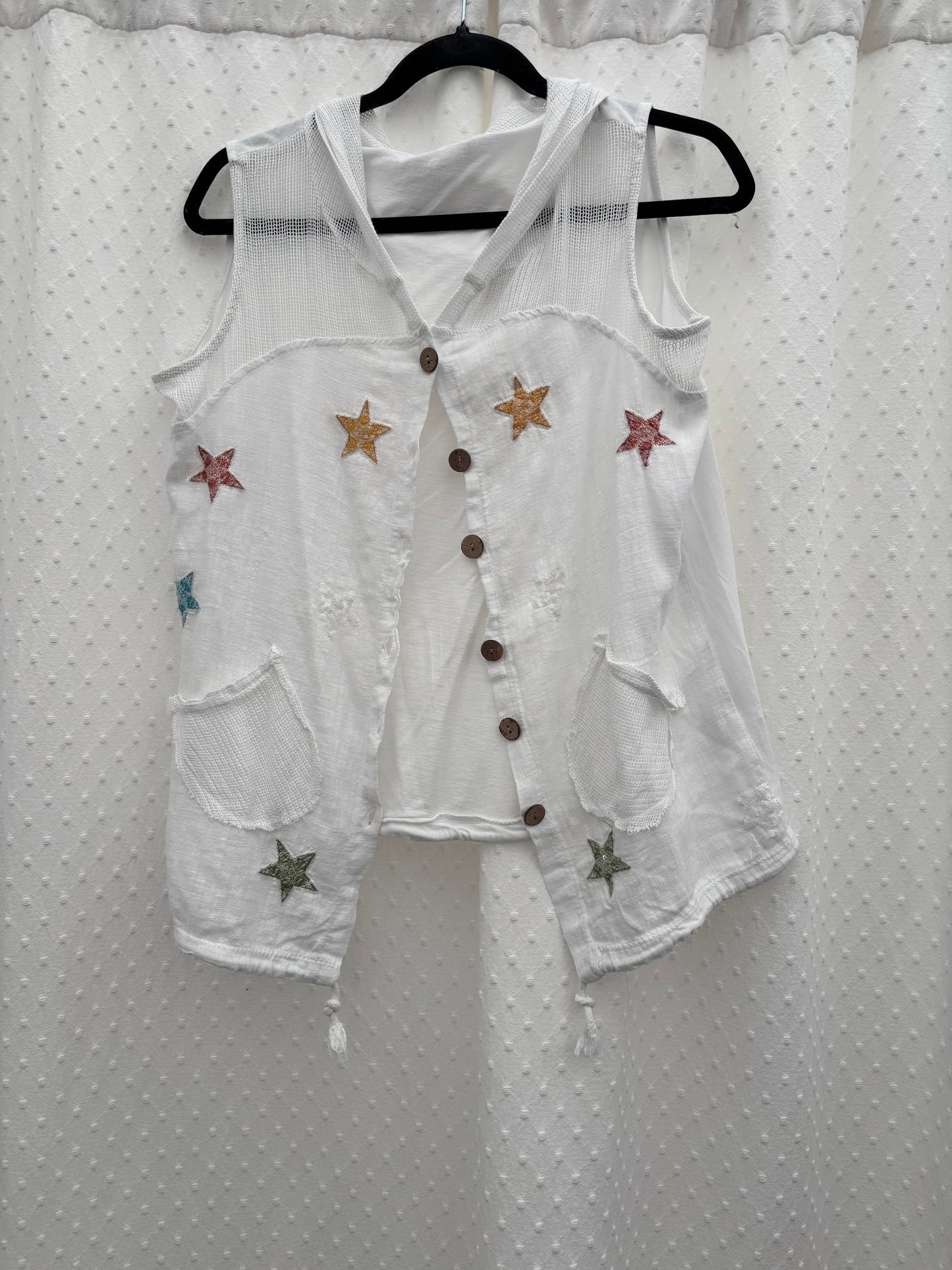Cotton Star Trim Waistcoat