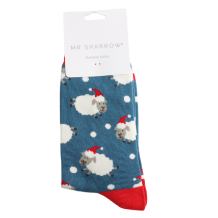 Bamboo Socks For Men - Santa Sheep