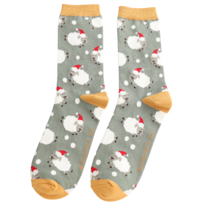 Bamboo Socks For Men - Santa Sheep