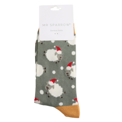 Bamboo Socks For Men - Santa Sheep