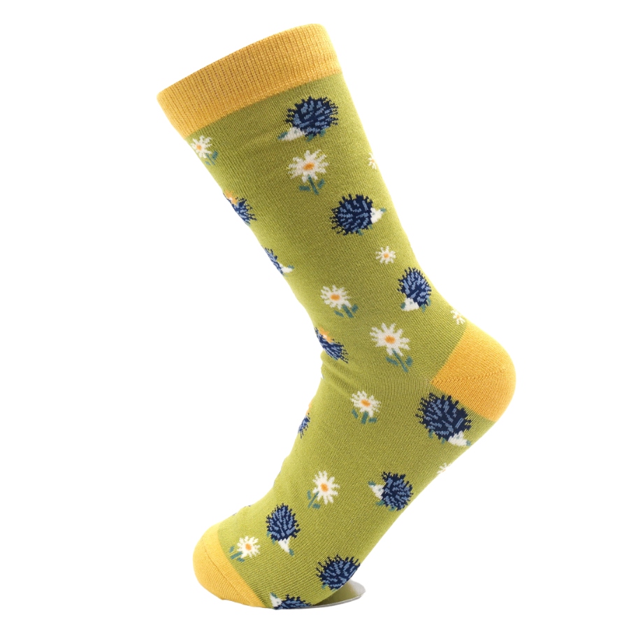 Bamboo Socks For Women - Hedgehogs & Daisy