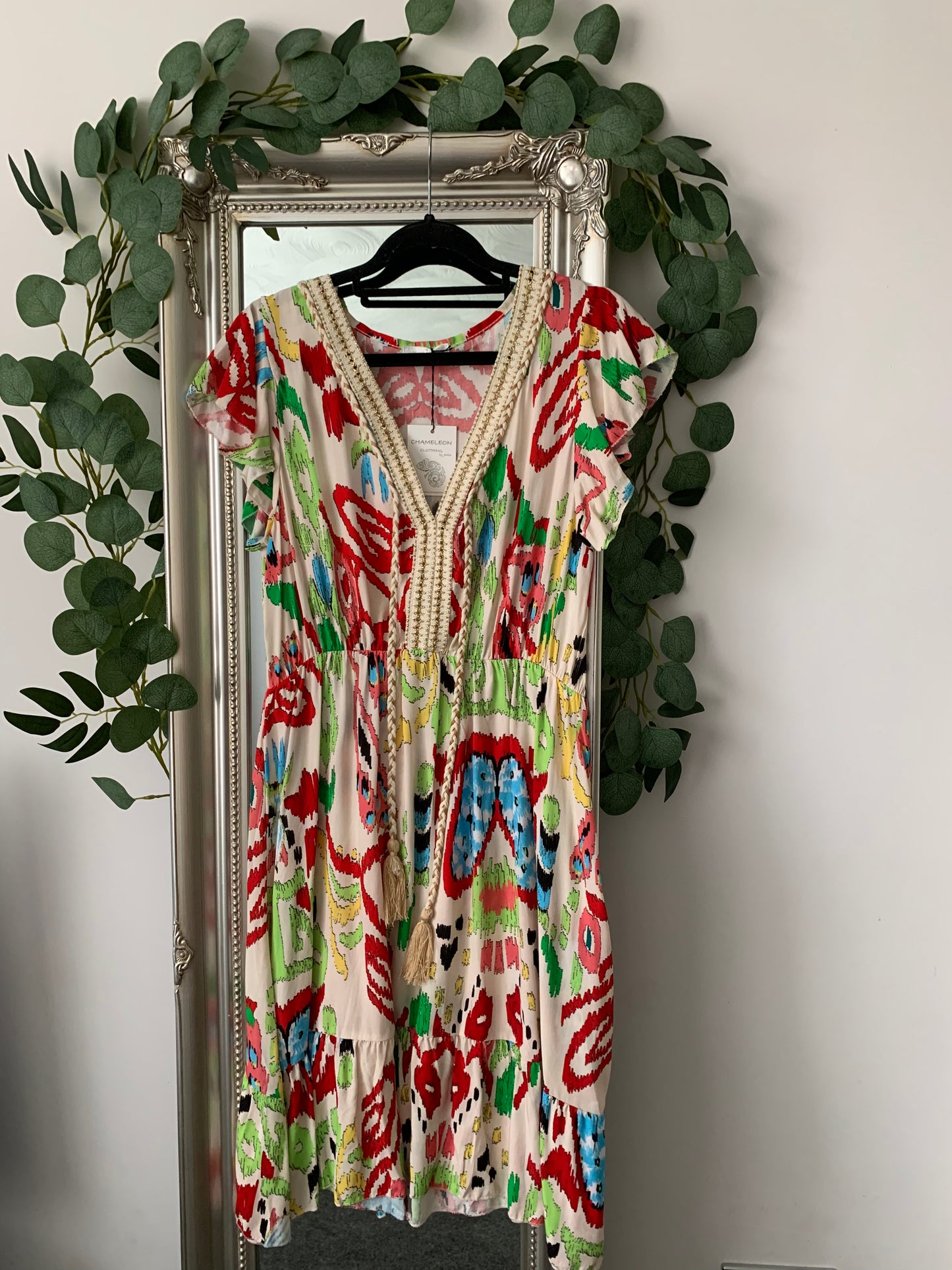 Boho Abstract Print Dress