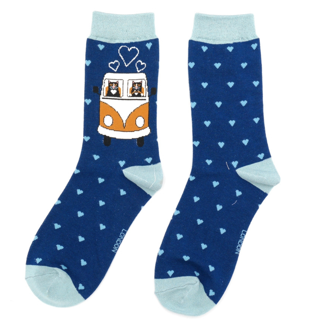Bamboo Socks For Women - Road Trip Cats